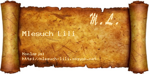 Mlesuch Lili névjegykártya